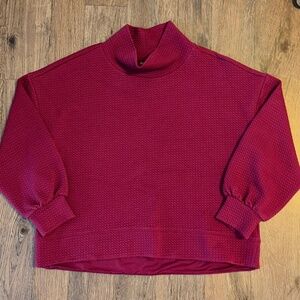 CALIA by Carrie Underwood Cloud Extended Neck Pullover Burgundy Sweater Sz 1X